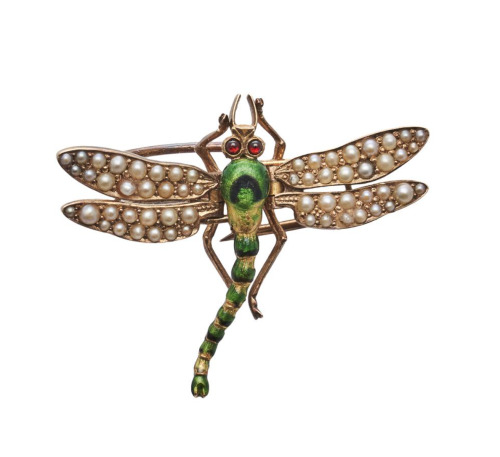 15ct Rose Gold Victorian Dragonfly Brooch