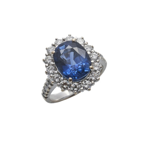 18ct White Gold Sapphire and Diamond Ring