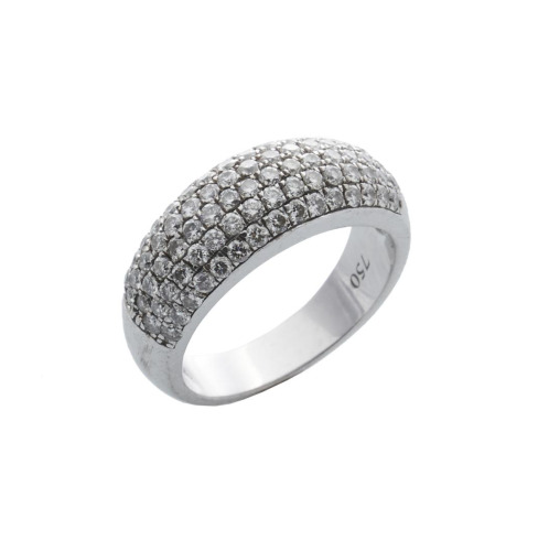 18ct White Gold Dome Diamond Ring