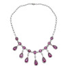 18ct White Gold Pink Tourmaline and Diamond Necklace