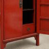 A Chinese Aged Red Lacquered Wooden Two-Door Cabinet - 2