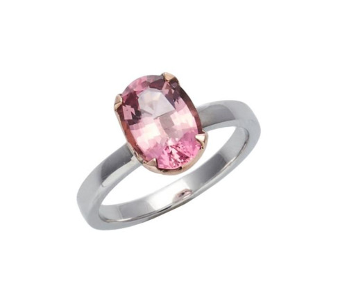 18ct White Gold Pink Tourmaline Ring