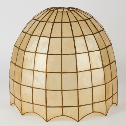 A Large Capiz Shell Pendant Lightshade