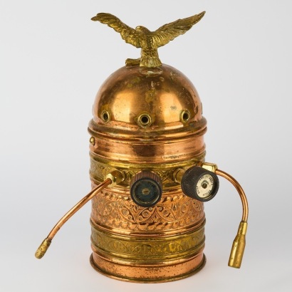 A Vintage Italian Coffee Machine Dome in Copper and Brass