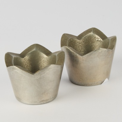 A Pair of Stephane Rondel Cast Aluminium Egg Cups