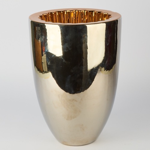 A Large Platinum and Gold Lustreware Vessel