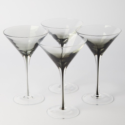A set of four Broste Copenhagen Smoke Martini Glasses