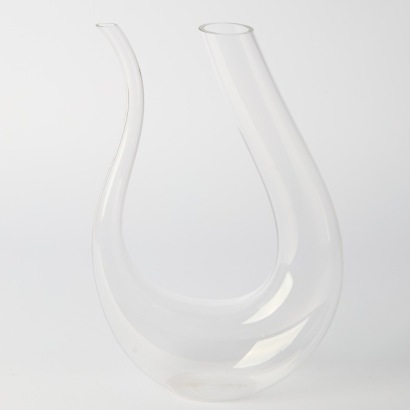 A Lyre shaped Handblown Red Wine Decanter