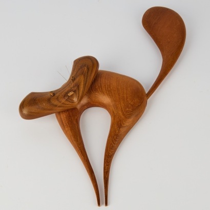 A Mid-century Modern Cat Sculpture Wall hanging