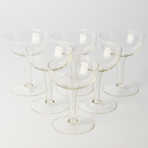 A set of six Hollow Stemmed Champagne Coupes