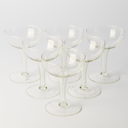 A set of six Hollow Stemmed Champagne Coupes