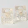 A Pair of BLENKO Glass Ice Cube Candleholders