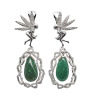 18ct White Gold Emerald and Diamond Earrings