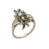 14ct Emerald and Diamond Cluster Ring