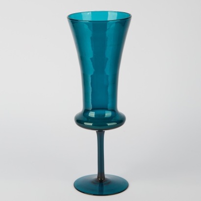 A Tall Blue/Green Glass Vase