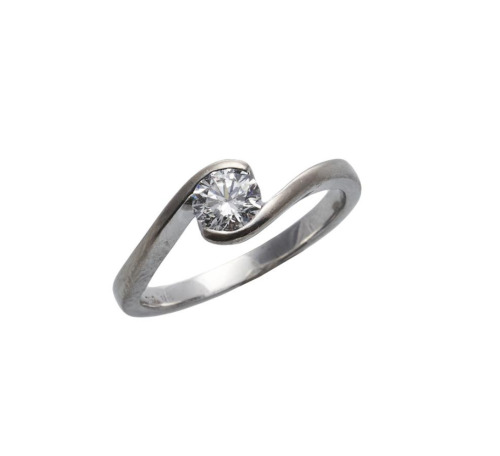 18ct White Gold Diamond Solitaire Ring