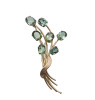 18ct Traditional Green Tourmaline Floral Spray Brooch