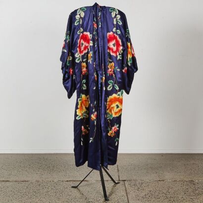 A Japanese 20th Century Embroidered 'Dragon and Phoenix' Kimono Ensemble