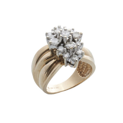 14ct Diamond Cluster Ring