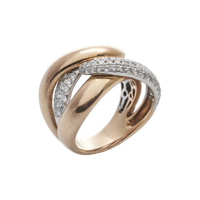 18ct White and Rose Gold Multi-band Diamond Ring