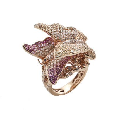 18ct Rose Gold Butterfly Ring