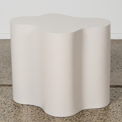 A Biomorphic White Side Table