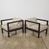 A Pair of Timber Cube-Framed Armchairs by Jardan Australia