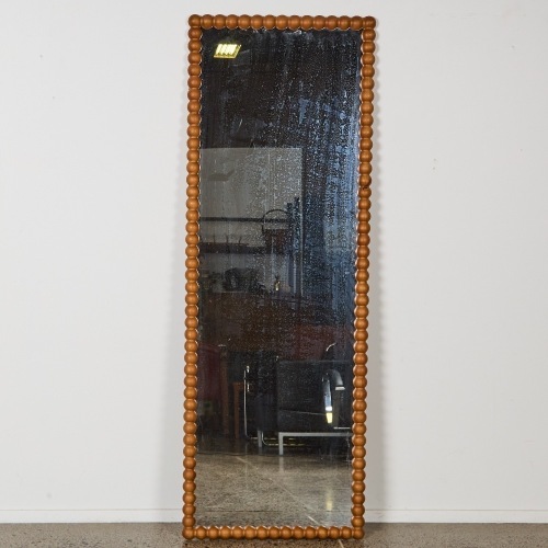 A Large Walnut-Coloured Bobbin Mirror