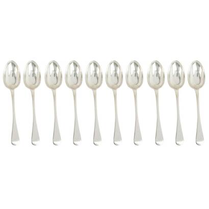 10 Matching William IV Sterling Silver Desert Spoons