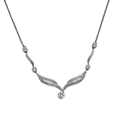 14ct White Gold Diamond Necklace