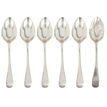 A Set of Six Sterling Silver Teaspoons