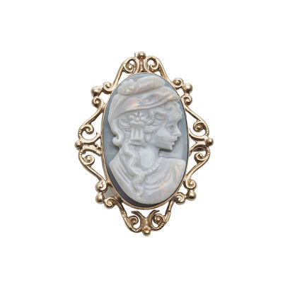 9ct Opal Cameo Brooch