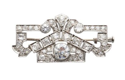 Platinum Edwardian Diamond Brooch