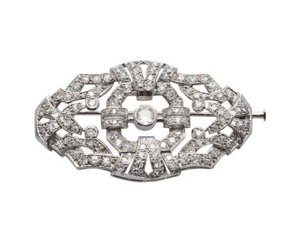 Platinum Edwardian Belle Epoque Diamond Brooch