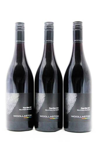 (3) 2011 Woollaston Pinot Noir