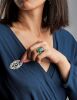 Platinum 39.59 Carat Green Tourmaline and Diamond Ring - 2