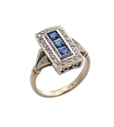 9ct Sapphire and Diamond Ring