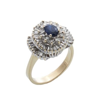 14ct Sapphire and Diamond Cluster Ring