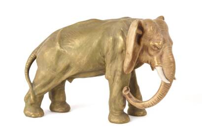 A 19th Century Amphora Porcelain Bull Elephant C. 1908