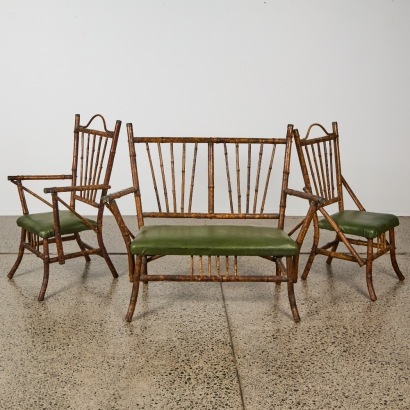 A Victorian Tortoise Bamboo Parlour Suite