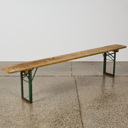 A German Beer Hall Folding Bench Seat