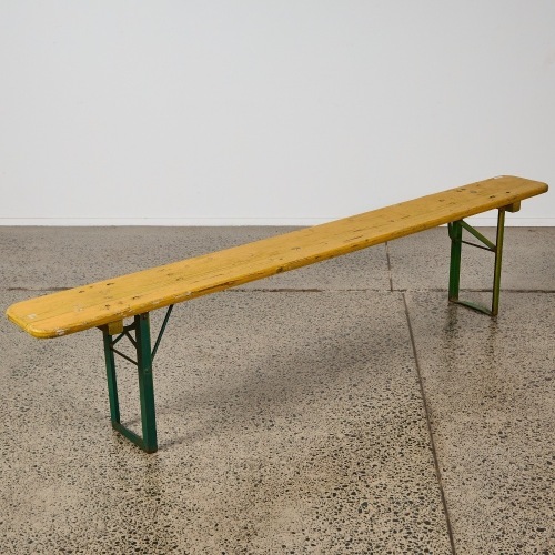 A German Beer Hall Folding Bench Seat