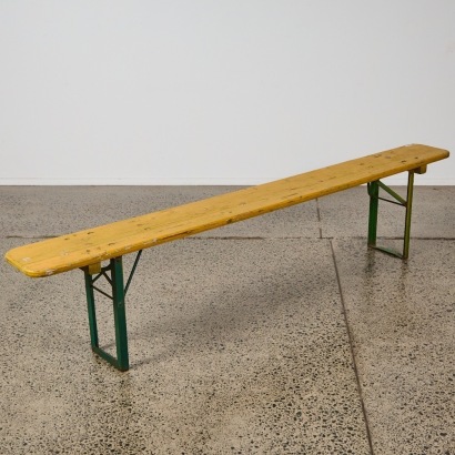 A German Beer Hall Folding Bench Seat