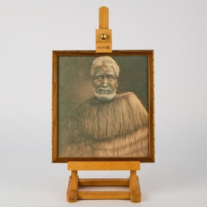 An Artist's Wooden Table Easel by Reeves, UK, with Picture