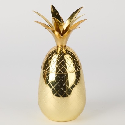 A Gold Pineapple Lidded Vessel by Viski Belmont