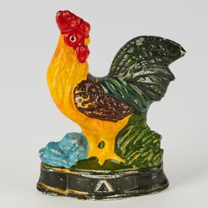 A Vintage Cast Iron Rooster Doorstop