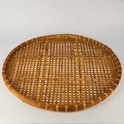 A Large Mid-Century Woven Food Gathering Tray