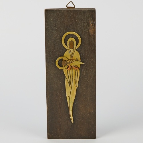 A Mid-Century Brutalist Mary and Jesus Panel