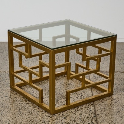 A Brass and Glass Side Table