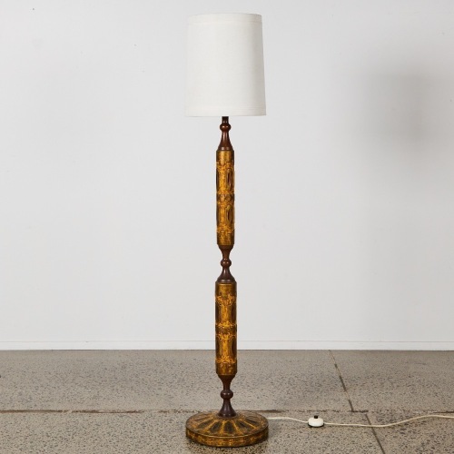 A 1960s Fibreglass and Teak Floor Lamp